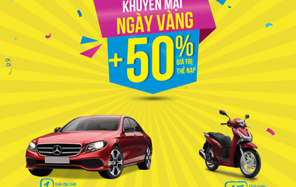 VinaPhone tặng 50% giá trị thẻ nạp ngày vàng 24/01/2018