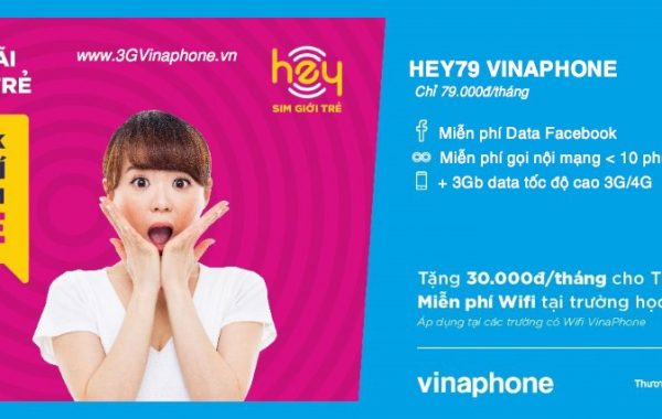 Đăng ký gói HEY79 VinaPhone nhận ngay ưu đãi gọi, data miễn phí